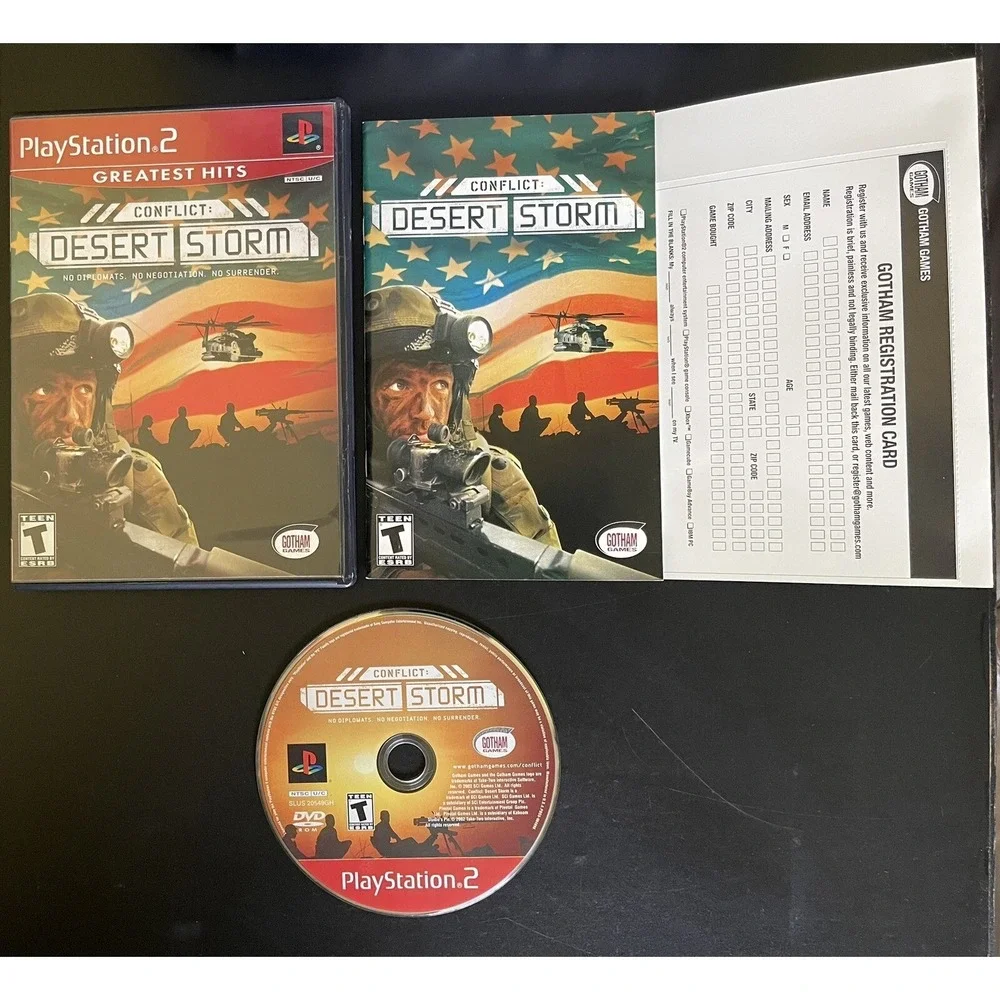 CONFLICT DESERT STORM GREATEST HITS ‎ (Playstation 2, PS2) Tested Working CIB